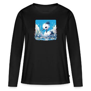 Grues Grues - T-shirt manches longues Premium bio Femme - noir - Devant - Julia (174cm)