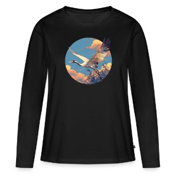 Grues Grues - T-shirt manches longues Premium bio Femme - noir - Devant - Julia (174cm)