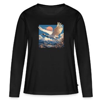 Grues Grues - T-shirt manches longues Premium bio Femme - noir - Devant - Julia (174cm)