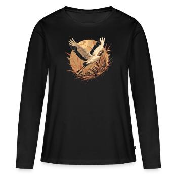 Grues Grues - T-shirt manches longues Premium bio Femme - noir - Devant - Julia (174cm)