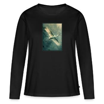 Grues Grues - T-shirt manches longues Premium bio Femme - noir - Devant - Julia (174cm)