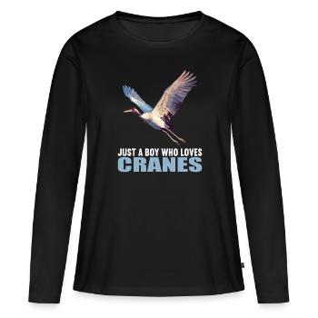Grues Grues - T-shirt manches longues Premium bio Femme - noir - Devant - Julia (174cm)