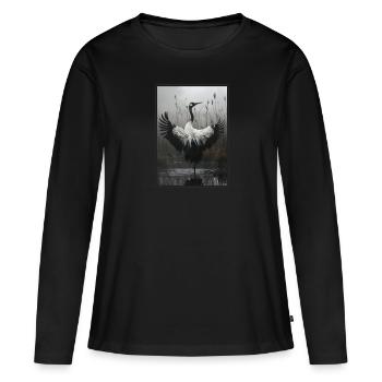 Grues Grues - T-shirt manches longues Premium bio Femme - noir - Devant - Julia (174cm)