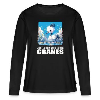 Grues Grues - T-shirt manches longues Premium bio Femme - noir - Devant - Julia (174cm)