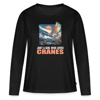 Grues Grues - T-shirt manches longues Premium bio Femme - noir - Devant - Julia (174cm)