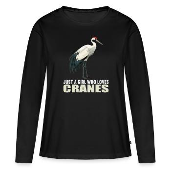 Grues Grues - T-shirt manches longues Premium bio Femme - noir - Devant - Julia (174cm)