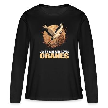 Grues Grues - T-shirt manches longues Premium bio Femme - noir - Devant - Julia (174cm)