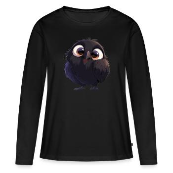 Corbeaux Corbeaux - T-shirt manches longues Premium bio Femme - noir - Devant - Julia (174cm)
