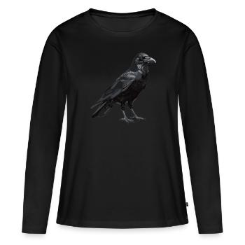 Corbeaux Corbeaux - T-shirt manches longues Premium bio Femme - noir - Devant - Julia (174cm)