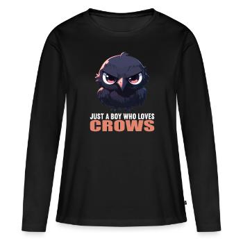 Corbeaux Corbeaux - T-shirt manches longues Premium bio Femme - noir - Devant - Julia (174cm)
