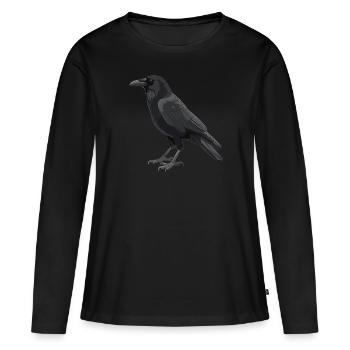 Corbeaux Corbeaux - T-shirt manches longues Premium bio Femme - noir - Devant - Julia (174cm)