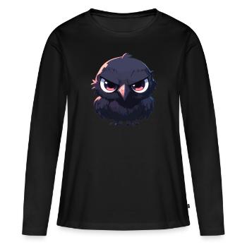 Corbeaux Corbeaux - T-shirt manches longues Premium bio Femme - noir - Devant - Julia (174cm)
