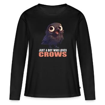 Corbeaux Corbeaux - T-shirt manches longues Premium bio Femme - noir - Devant - Julia (174cm)