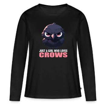 Corbeaux Corbeaux - T-shirt manches longues Premium bio Femme - noir - Devant - Julia (174cm)