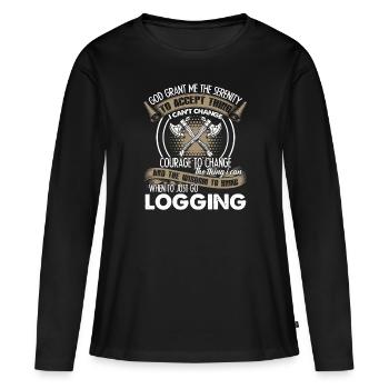 Logger Just Go Logging - Women's Premium Organic Long Sleeve Shirt - black - Front - Julia (174cm)