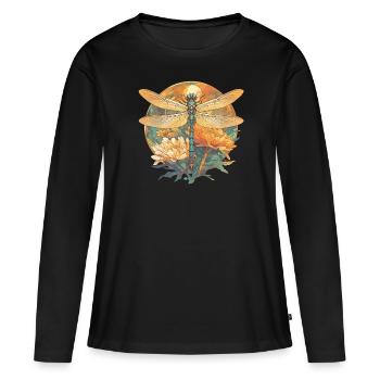 Libellules Libellule - T-shirt manches longues Premium bio Femme - noir - Devant - Julia (174cm)