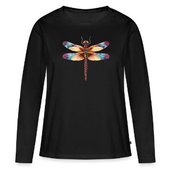 Libellules Libellule - T-shirt manches longues Premium bio Femme - noir - Devant - Julia (174cm)