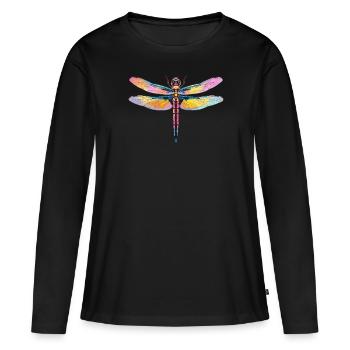 Libellules Libellule - T-shirt manches longues Premium bio Femme - noir - Devant - Julia (174cm)