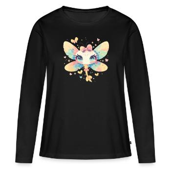 Libellules Libellule - T-shirt manches longues Premium bio Femme - noir - Devant - Julia (174cm)