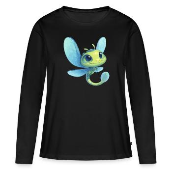 Libellules Libellule - T-shirt manches longues Premium bio Femme - noir - Devant - Julia (174cm)