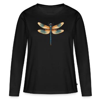 Libellules Libellule - T-shirt manches longues Premium bio Femme - noir - Devant - Julia (174cm)