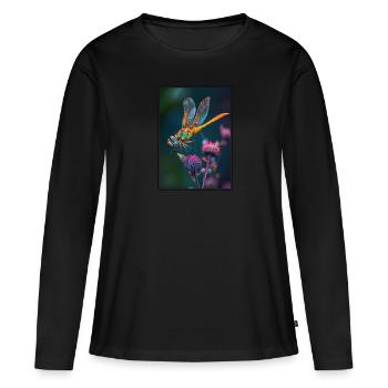 Libellules Libellule - T-shirt manches longues Premium bio Femme - noir - Devant - Julia (174cm)