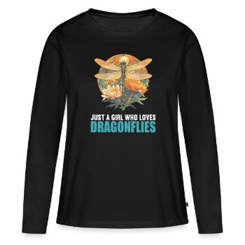 Libellules Libellule - T-shirt manches longues Premium bio Femme - noir - Devant - Julia (174cm)