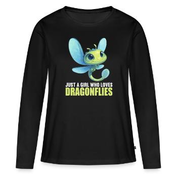 Libellules Libellule - T-shirt manches longues Premium bio Femme - noir - Devant - Julia (174cm)
