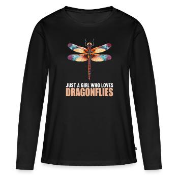 Libellules Libellule - T-shirt manches longues Premium bio Femme - noir - Devant - Julia (174cm)