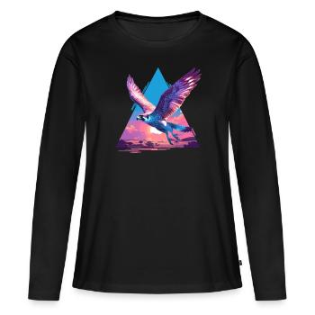 Faucon Faucon - T-shirt manches longues Premium bio Femme - noir - Devant - Julia (174cm)