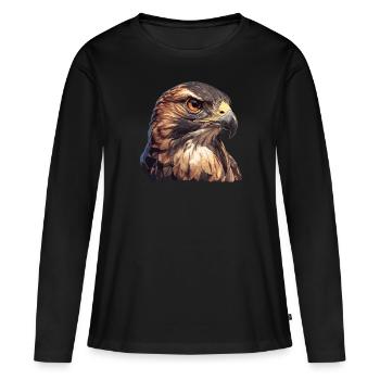 Faucon Faucon - T-shirt manches longues Premium bio Femme - noir - Devant - Julia (174cm)