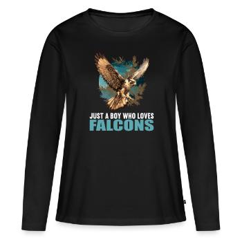 Faucon Faucon - T-shirt manches longues Premium bio Femme - noir - Devant - Julia (174cm)