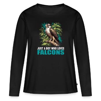 Faucon Faucon - T-shirt manches longues Premium bio Femme - noir - Devant - Julia (174cm)