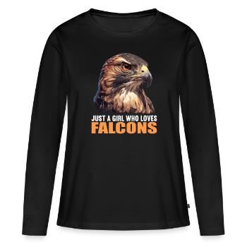 Faucon Faucon - T-shirt manches longues Premium bio Femme - noir - Devant - Julia (174cm)