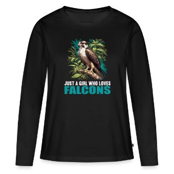 Faucon Faucon - T-shirt manches longues Premium bio Femme - noir - Devant - Julia (174cm)