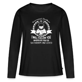Boxer Dog Personal Stalker - Women's Premium Organic Long Sleeve Shirt - black - Front - Julia (174cm)