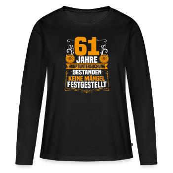 61 ans d’inspection générale 61e anniversaire - T-shirt manches longues Premium bio Femme - noir - Devant - Julia (174cm)