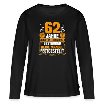 62 ans d’inspection générale 62e anniversaire - T-shirt manches longues Premium bio Femme - noir - Devant - Julia (174cm)