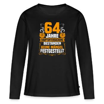 64 ans d’inspection générale 64e anniversaire - T-shirt manches longues Premium bio Femme - noir - Devant - Julia (174cm)