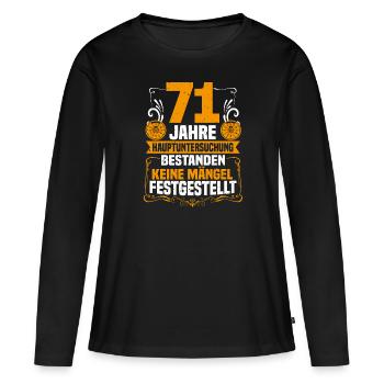 71 ans de l’inspection principale 71e anniversaire - T-shirt manches longues Premium bio Femme - noir - Devant - Julia (174cm)