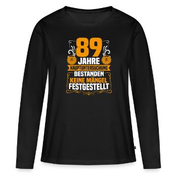 89 ans d’inspection générale 89e anniversaire - T-shirt manches longues Premium bio Femme - noir - Devant - Julia (174cm)