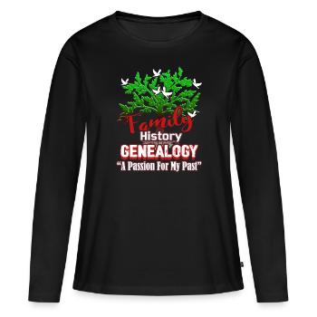 Genealogy A Passion For My Past - Women's Premium Organic Long Sleeve Shirt - black - Front - Julia (174cm)