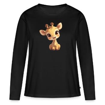 Giraffen Giraffe - Frauen Premium Bio Langarmshirt - Schwarz - Vorne - Julia (174cm)