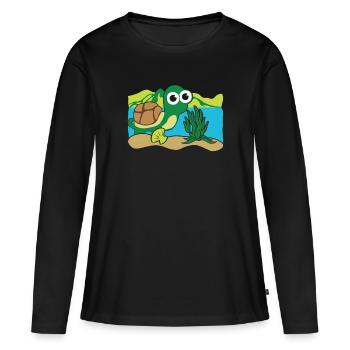 Return Of The Turtle - Women's Premium Organic Long Sleeve Shirt - black - Front - Julia (174cm)