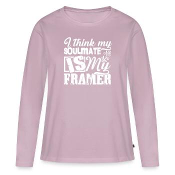 Framer Is My Soulmate - Women's Premium Organic Long Sleeve Shirt - dusky pink - Front - Julia (174cm)
