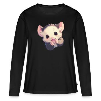 Opossum Opossums - T-shirt manches longues Premium bio Femme - noir - Devant - Julia (174cm)