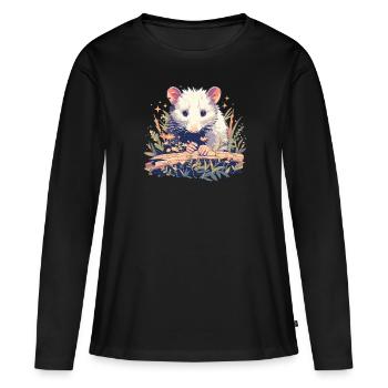 Opossum Opossums - T-shirt manches longues Premium bio Femme - noir - Devant - Julia (174cm)