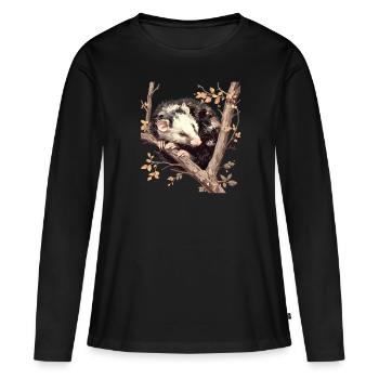 Opossum Opossums - T-shirt manches longues Premium bio Femme - noir - Devant - Julia (174cm)
