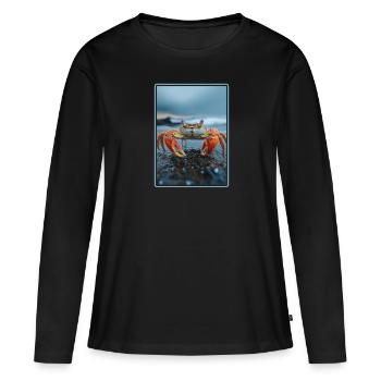 Crabe Crabe - T-shirt manches longues Premium bio Femme - noir - Devant - Julia (174cm)