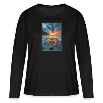 Crabe Crabe - T-shirt manches longues Premium bio Femme - noir - Devant - Julia (174cm)